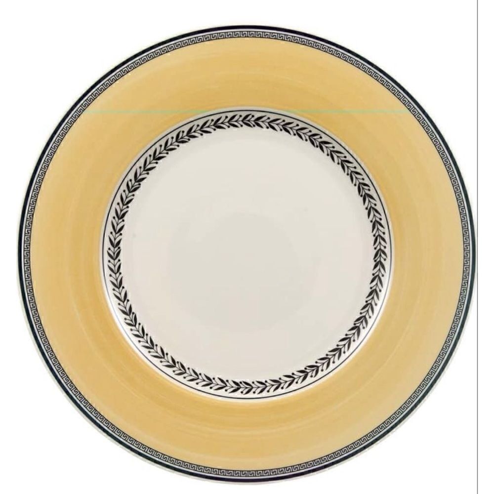 Villeroy & Boch Audun Fleur Dinner Plate, 10.5 in, White/Gray/Yellow / New